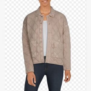 Natural Reflections Light Taupe Quilted Bomber Jacket size XL